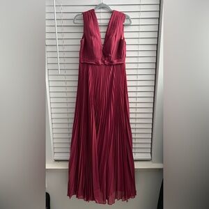 JJ'S HOUSE A-Line/Princess V-neck Floor L Chiffon Bridesmaid Dress Mulberry
